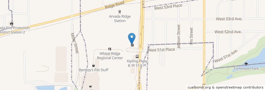 Mapa de ubicacion de Jack in the Box en Estados Unidos Da América, Colorado, Arvada, Jefferson County, Wheat Ridge.