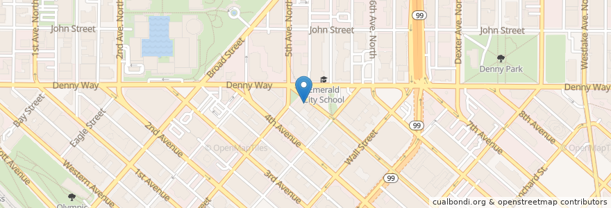 Mapa de ubicacion de Cherry Street Coffee House en Amerika Syarikat, Washington, King County, Seattle.