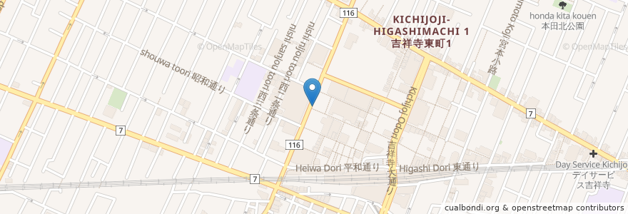 Mapa de ubicacion de ドトール吉祥寺元町通店 en 日本, 东京都/東京都, 武蔵野市.