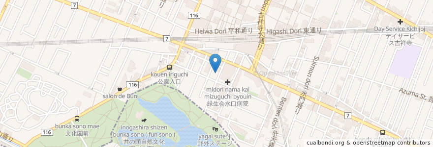 Mapa de ubicacion de ドトールコーヒーショップ 吉祥寺公園口店 en Jepun, 東京都, 武蔵野市.