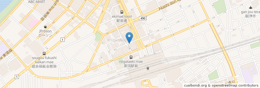 Mapa de ubicacion de 村さ来 en 日本, 新泻县, 新潟市, 中央区.