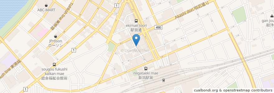 Mapa de ubicacion de 吟の蔵 en 일본, 니가타현, 新潟市, 中央区.