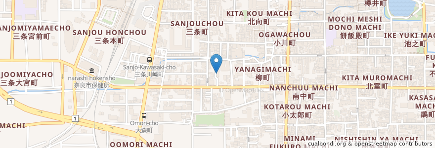 Mapa de ubicacion de サガミ en 日本, 奈良県/奈良縣, 奈良市.