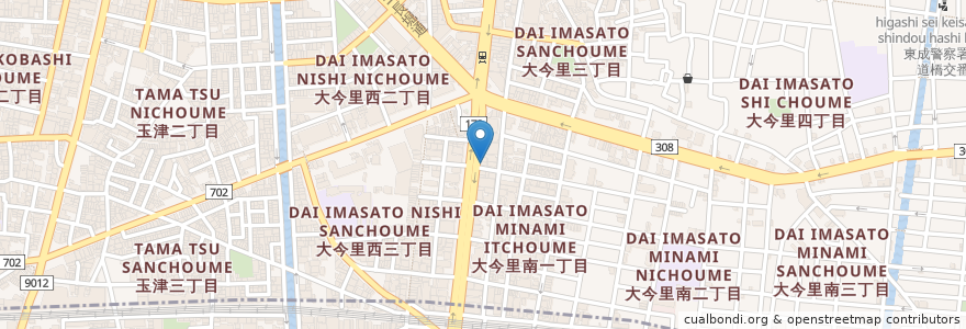 Mapa de ubicacion de 渡辺耳鼻咽喉科 en 일본, 오사카부, 오사카, 東成区.