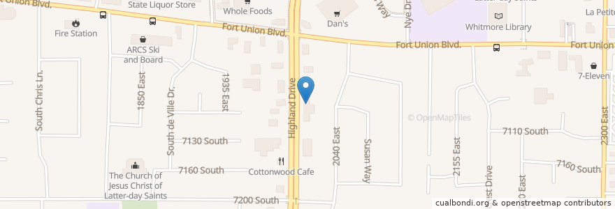 Mapa de ubicacion de Brighton Bank en Amerika Syarikat, Utah, Salt Lake County, Cottonwood Heights.