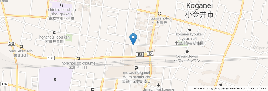 Mapa de ubicacion de ドトールコーヒーショップ en ژاپن, 東京都, 小金井市.