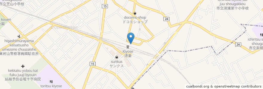 Mapa de ubicacion de ドトールコーヒーショップ en Japão, Tóquio, 清瀬市.