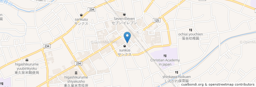 Mapa de ubicacion de ドトールコーヒーショップ en اليابان, 東京都, 東久留米市.