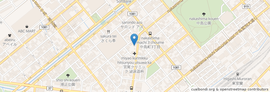 Mapa de ubicacion de カリーナ en Japón, Prefectura De Hokkaidō, 胆振総合振興局, 室蘭市.