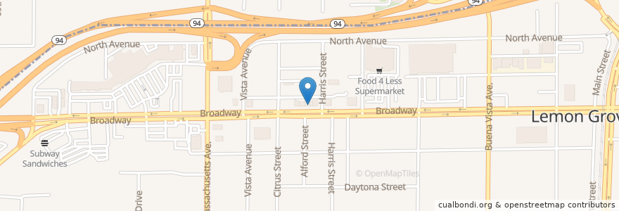 Mapa de ubicacion de Kcs Good Guys Tavern en United States, California, San Diego County, Lemon Grove.
