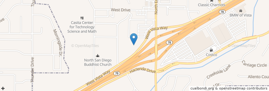 Mapa de ubicacion de Stagecoach Inn en États-Unis D'Amérique, Californie, San Diego County, Vista.