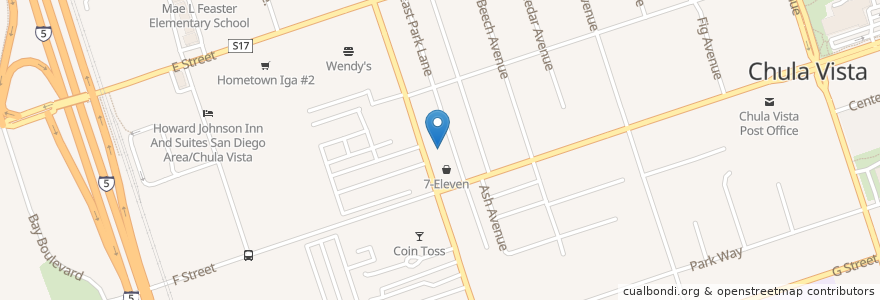 Mapa de ubicacion de Joshways Barbeque en États-Unis D'Amérique, Californie, San Diego County, Chula Vista.