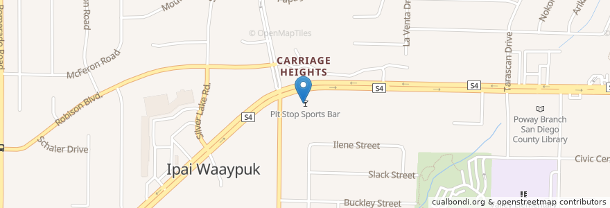 Mapa de ubicacion de Pit Stop Sports Bar en United States, California, San Diego County, Poway.