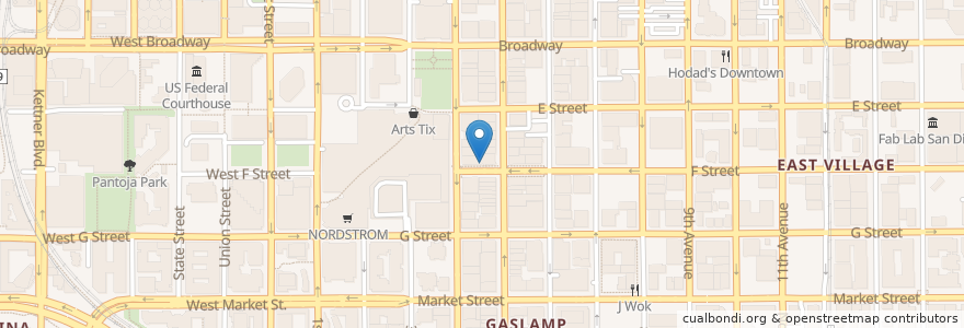 Mapa de ubicacion de Patrick's Gaslamp Pub en États-Unis D'Amérique, Californie, San Diego County, San Diego.