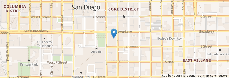 Mapa de ubicacion de Subway en Verenigde Staten, Californië, San Diego County, San Diego.