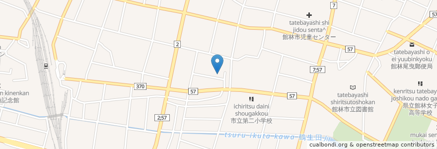 Mapa de ubicacion de 館林市 en Jepun, 群馬県, 館林市.