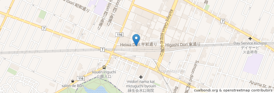Mapa de ubicacion de サンマルクカフェ en Japonya, 東京都, 武蔵野市.