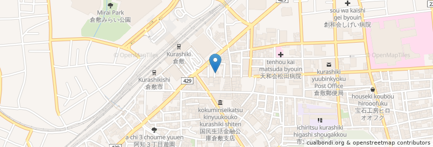 Mapa de ubicacion de ふるいち en اليابان, 岡山県, 倉敷市.