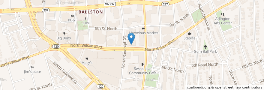 Mapa de ubicacion de Sweetgreen en United States, Virginia, Arlington County, Arlington.