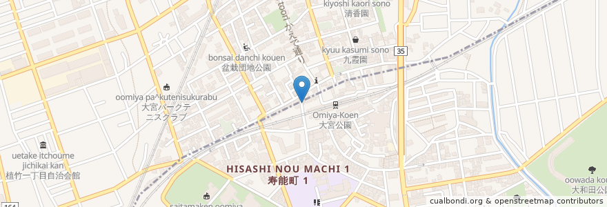 Mapa de ubicacion de 福丸珈琲 en 日本, 埼玉県, さいたま市, 大宮区.