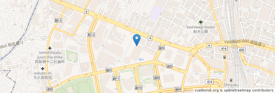 Mapa de ubicacion de サンマルクカフェ en Jepun, 東京都, 新宿区.