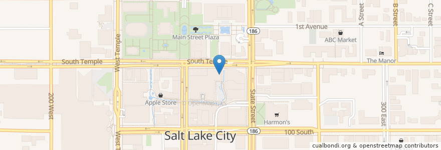 Mapa de ubicacion de Pizza Studio en Amerika Syarikat, Utah, Salt Lake County, Salt Lake City.