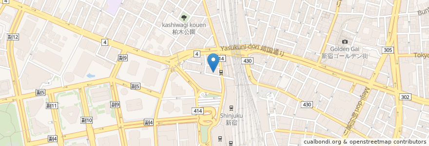 Mapa de ubicacion de サンマルクカフェ en ژاپن, 東京都, 新宿区.