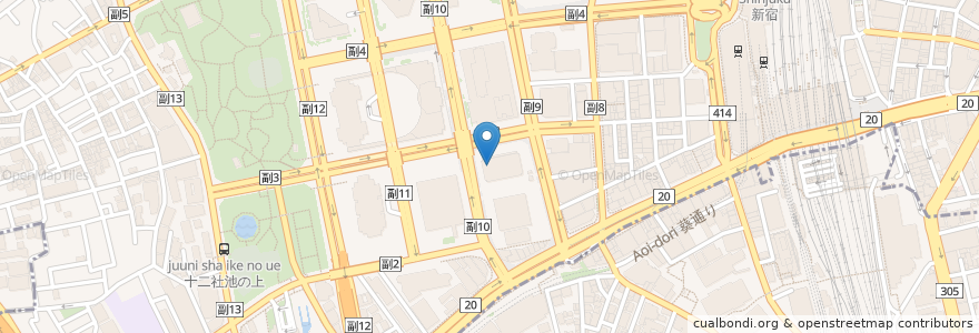 Mapa de ubicacion de サンマルクカフェ en 日本, 東京都, 新宿区.
