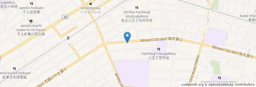 Mapa de ubicacion de タイムズ en Japan, 東京都, 八王子市.