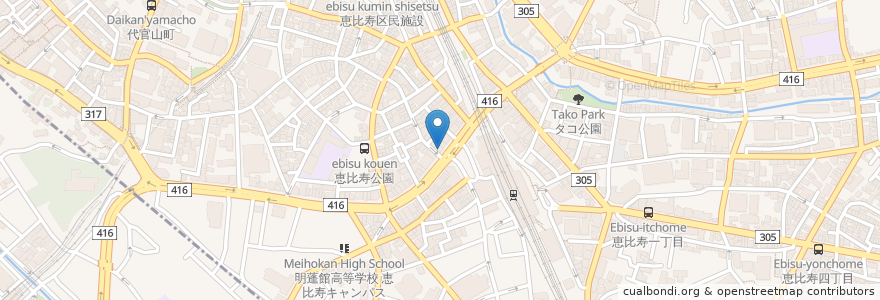 Mapa de ubicacion de サンマルクカフェ en Japan, Tokio, 渋谷区.