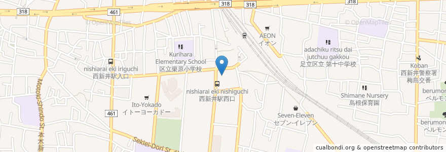 Mapa de ubicacion de サンマルクカフェ en Giappone, Tokyo, 足立区.