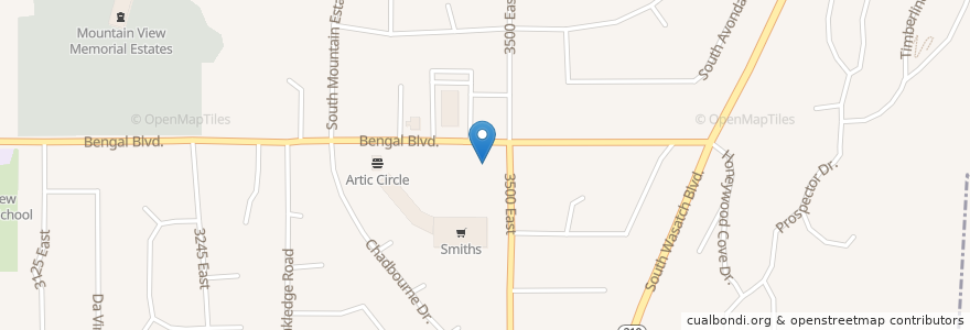 Mapa de ubicacion de Smith's Gas Station en Estados Unidos Da América, Utah, Salt Lake County, Cottonwood Heights.