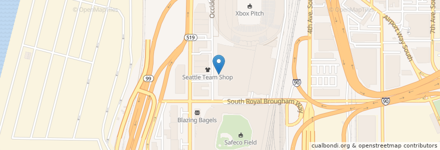 Mapa de ubicacion de WaMu Theater en Estados Unidos Da América, Washington, King County, Seattle.