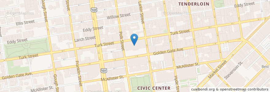 Mapa de ubicacion de Federal Bureau of Investigation San Francisco Field Office en 美利坚合众国/美利堅合眾國, 加利福尼亚州/加利福尼亞州, 旧金山市县/三藩市市縣/舊金山市郡, 旧金山.