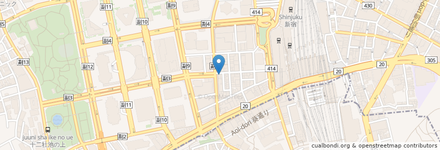 Mapa de ubicacion de ポードベペ en ژاپن, 東京都, 新宿区.