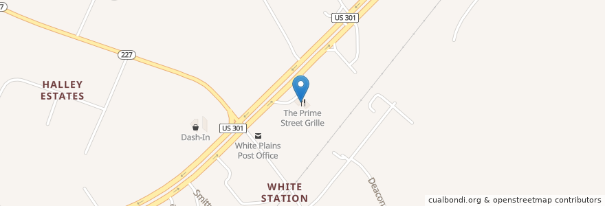 Mapa de ubicacion de The Prime Street Grille en Stati Uniti D'America, Maryland, Charles County.
