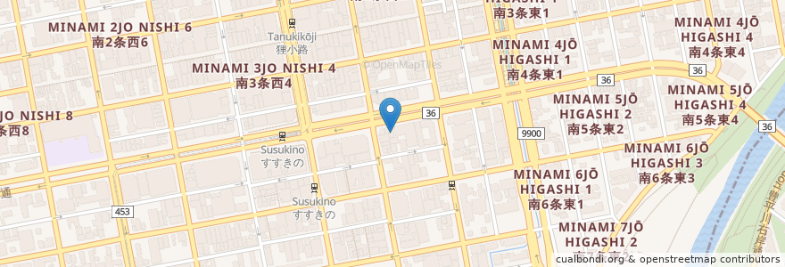 Mapa de ubicacion de みのや en Giappone, Prefettura Di Hokkaidō, 石狩振興局, 札幌市, 中央区.