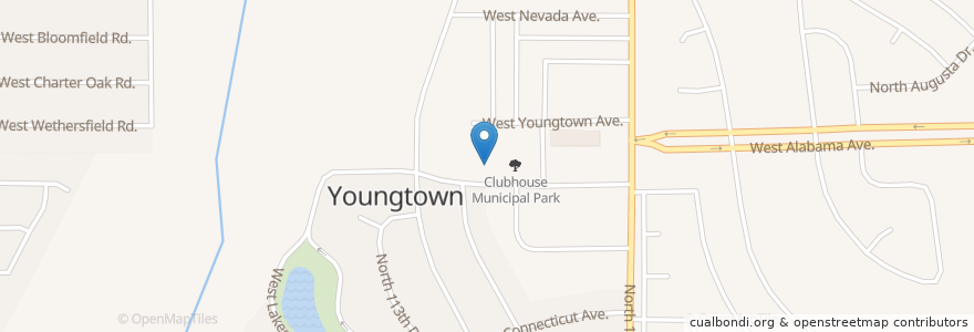 Mapa de ubicacion de Youngtown City Hall en 미국, 애리조나, Maricopa County, Youngtown.