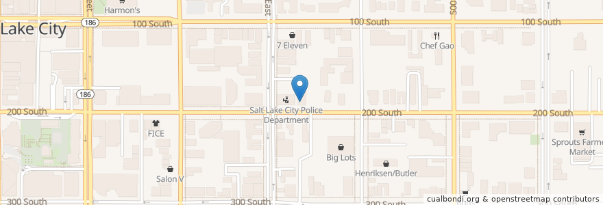 Mapa de ubicacion de Salt Lake City Fire Station Number 1 en アメリカ合衆国, ユタ州, Salt Lake County, Salt Lake City.