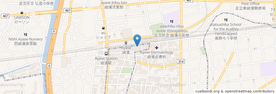 Mapa de ubicacion de カフェ・ベローチェ en 日本, 東京都, 足立区.