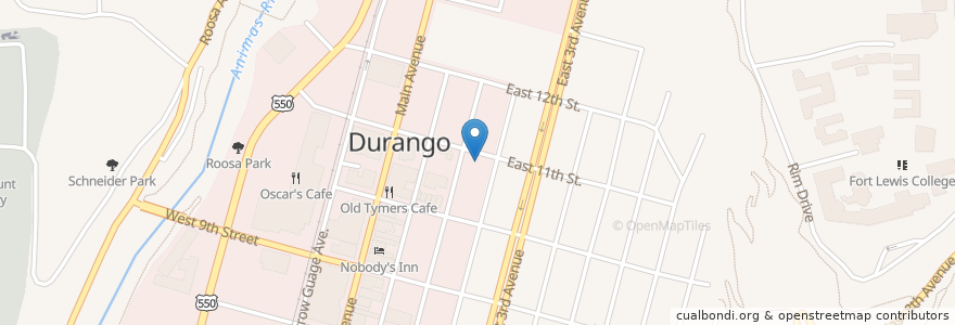 Mapa de ubicacion de City of Durango Police Department en Estados Unidos De América, Colorado, La Plata County, Durango.