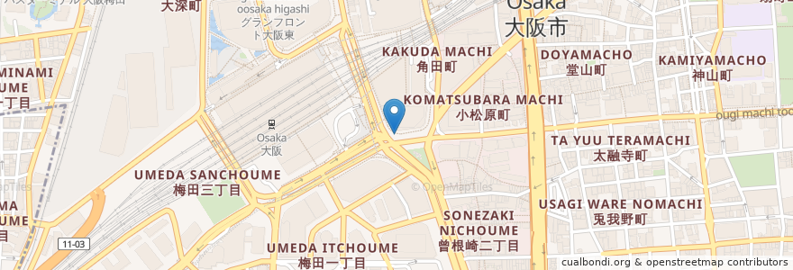Mapa de ubicacion de ドトールコーヒーショップ en 일본, 오사카부, 오사카, 기타구.