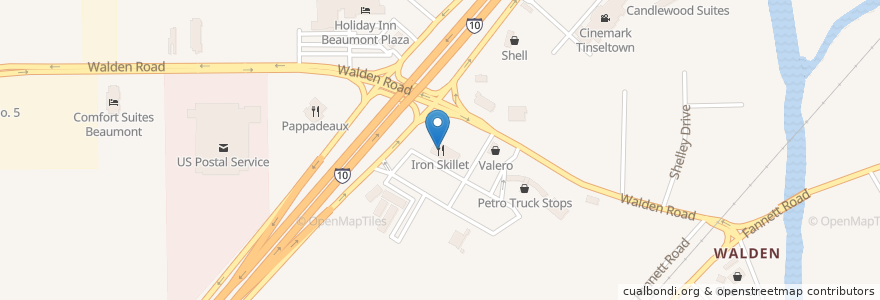 Mapa de ubicacion de Iron Skillet en Stati Uniti D'America, Texas, Jefferson County, Beaumont.