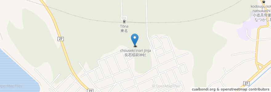 Mapa de ubicacion de 長石稲荷神社 en 日本, 宮城県, 東松島市.