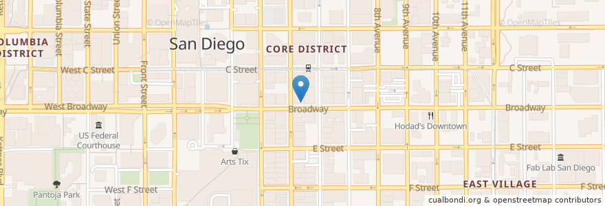 Mapa de ubicacion de Crab Hut en United States, California, San Diego County, San Diego.