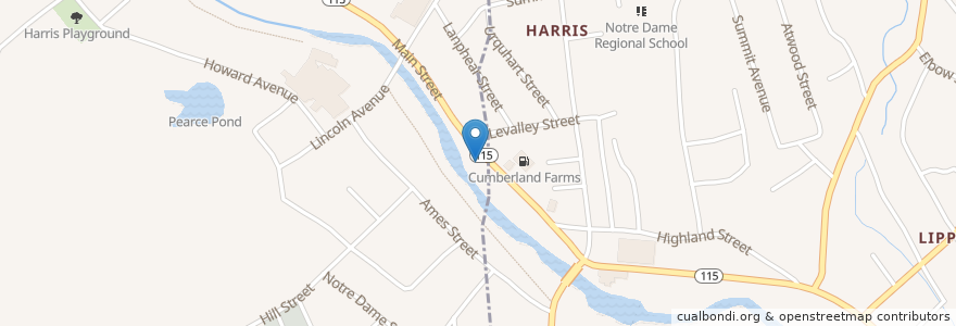Mapa de ubicacion de Harris Fire Department en Stati Uniti D'America, Rhode Island, Kent County, West Warwick.