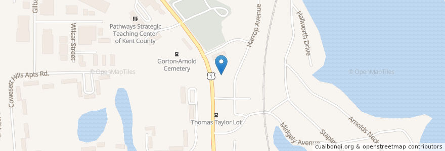 Mapa de ubicacion de Crayons Child Care and Family Services Center en الولايات المتّحدة الأمريكيّة, رود آيلاند, Kent County, Warwick.