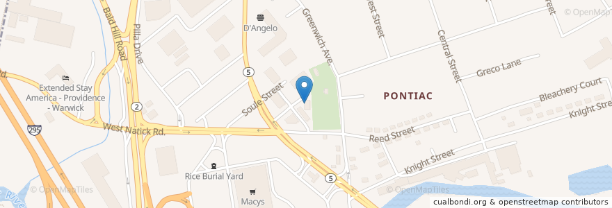Mapa de ubicacion de Totally Kids Child Care Center en Amerika Syarikat, Pulau Rhode, Kent County, Warwick.