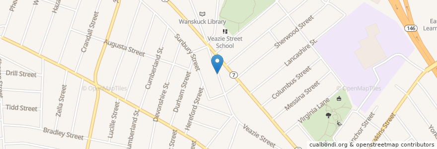 Mapa de ubicacion de Wanskuck Branch Providence Public Library en 미국, 로드아일랜드, Providence County, Providence.
