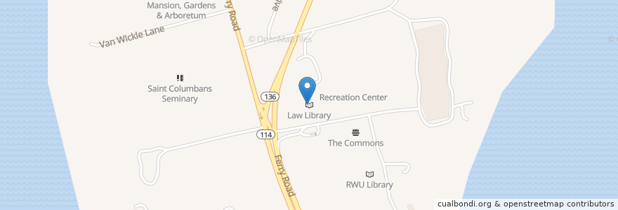 Mapa de ubicacion de Law Library en United States, Rhode Island, Bristol County, Bristol.